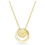 Hyperbola pendant Round cut, White, Gold-tone plated